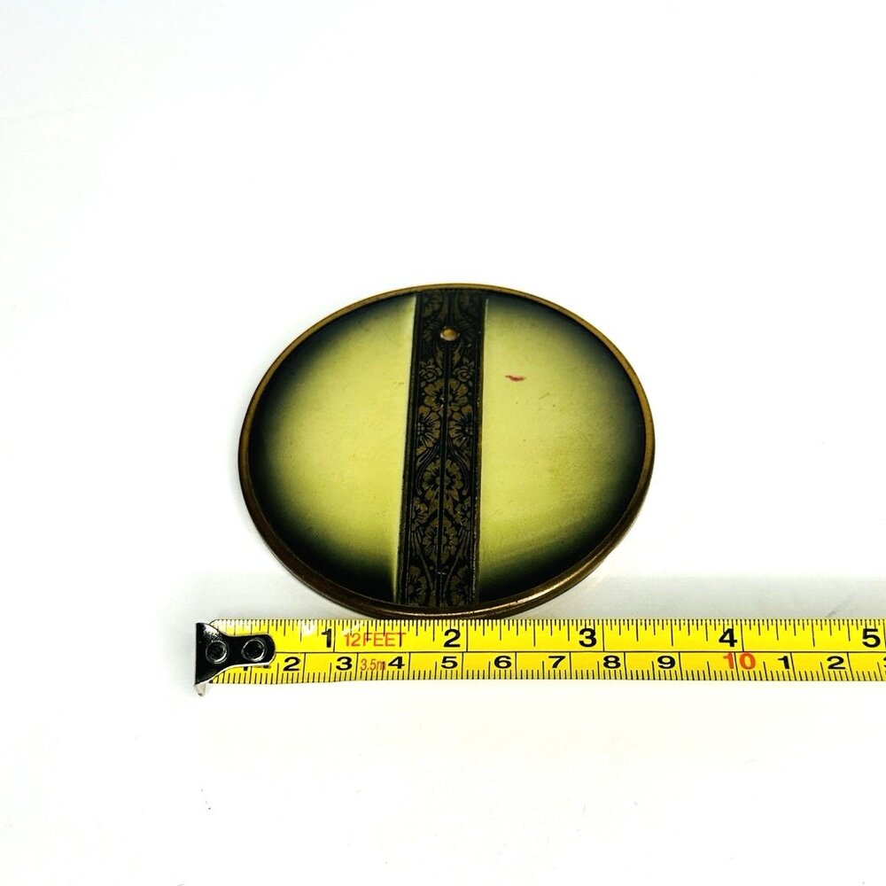 VTG 1930-40s Art Deco Vanity Mirror Set Catalin w/ Brass & Magnified Round - Picture 10 of 14